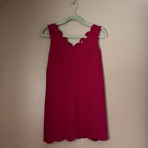 Soprano Burgundy Scalloped Dress